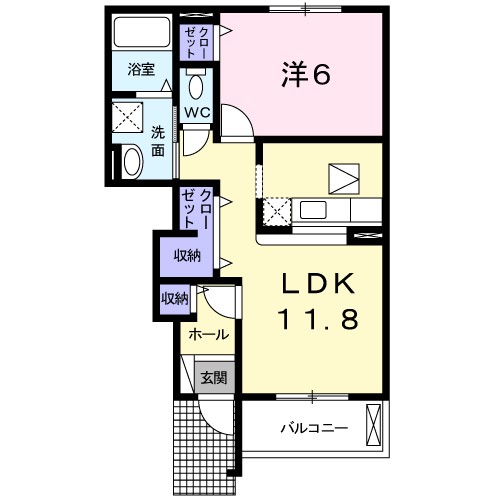 ヒルズハウス 102号室 間取り