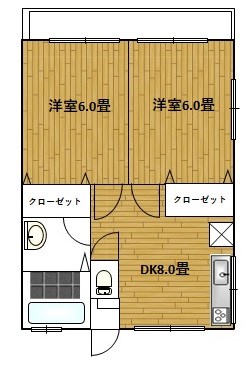 紫陽花Ⅰ 1-1号室 間取り