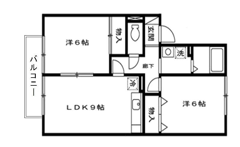 櫛田（クシダ）ハイツ 間取り