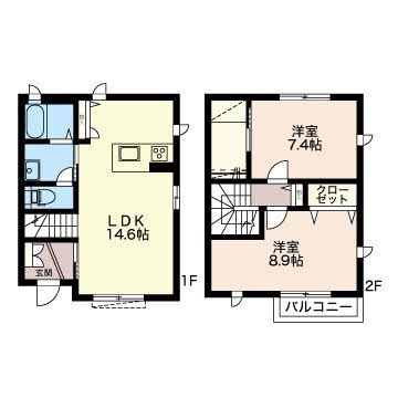 エルシオンD 102号室 間取り