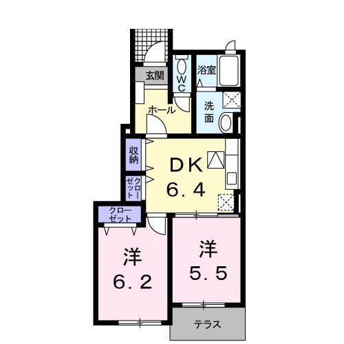 Ｒ１５０　ＦＵＫＵＤＥ 102号室 間取り