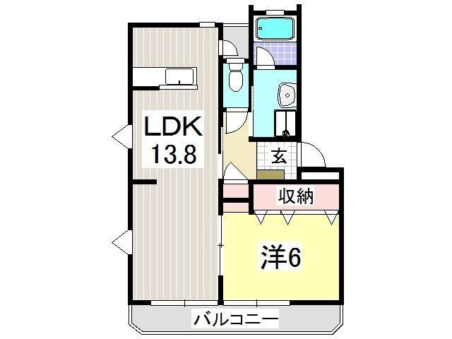 カクサン可美タウン B105号室 間取り