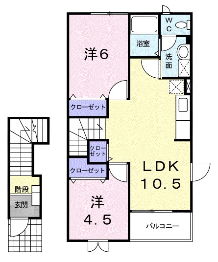 アルビオン D 202号室 間取り