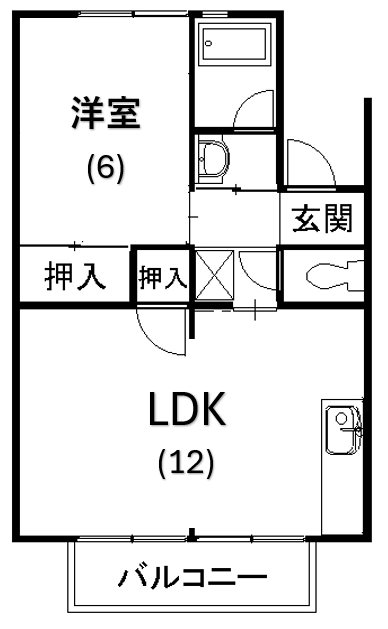 ディアコート富塚 103号室 間取り