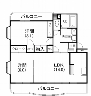 サンモール 102号室 間取り