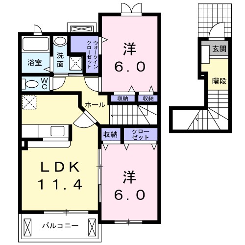 エバーフィールドⅡ 203号室 間取り