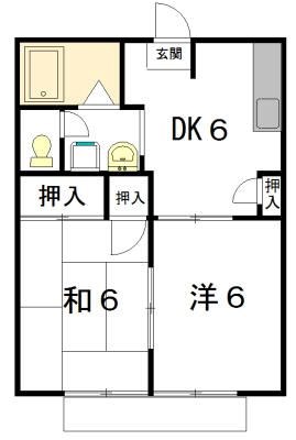 セントポーリア葵D 102号室 間取り