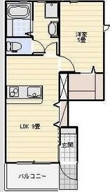 LOTUS河輪 101号室 間取り
