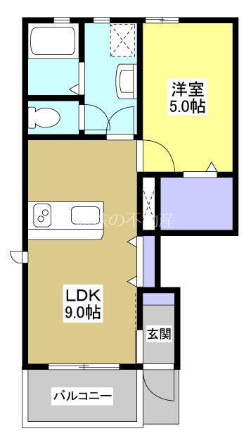 LOTUS河輪 102号室 間取り