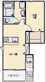 LOTUS河輪 102号室 間取り