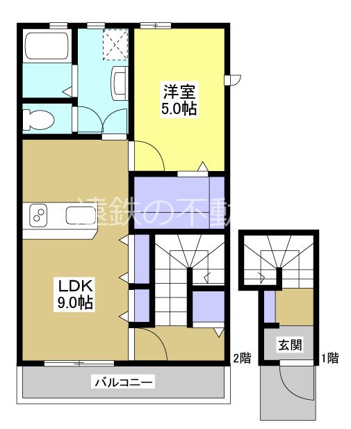LOTUS河輪 201号室 間取り