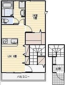 LOTUS河輪 201号室 間取り