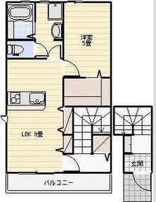 LOTUS河輪 202号室 間取り