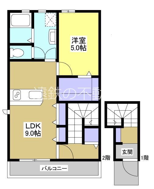 LOTUS河輪 202号室 間取り