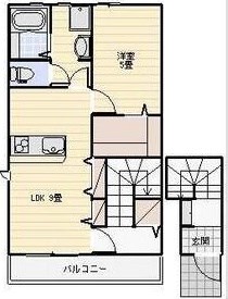 LOTUS坪井 201号室 間取り