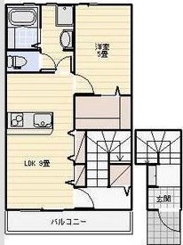 LOTUS坪井 202号室 間取り