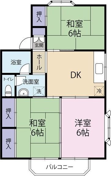 レジェント・ヒルC 102号室 間取り