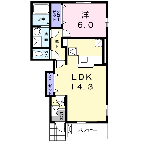 フェアリーヒルズ　ミュゲ 105号室 間取り