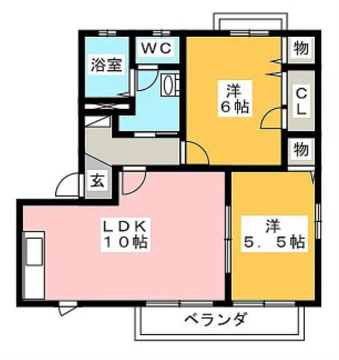 シーワン 102号室 間取り