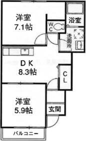 パークフロント美薗 103号室 間取り