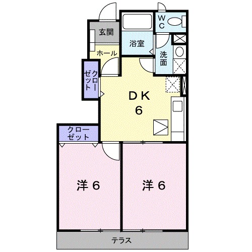 ウィステリアＢ 102号室 間取り