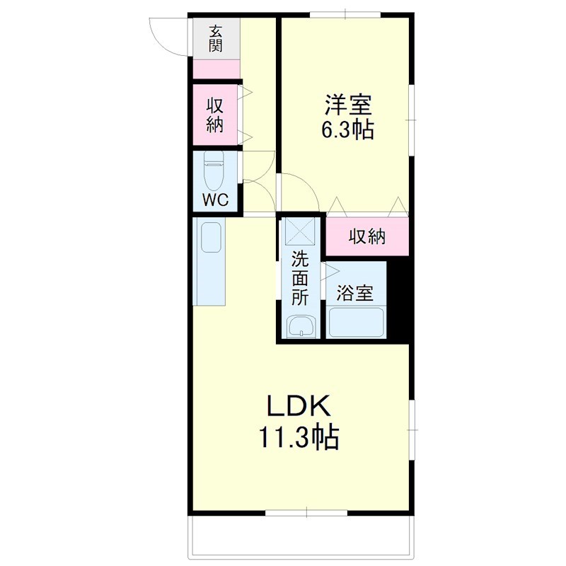 Felice gatto Wada(フェリスガトーワダ) 408号室 間取り