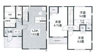 シャガハウスⅢ貸家 間取り