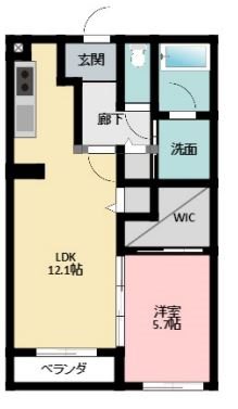 BELL　TREE初生 204号室 間取り