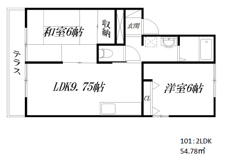 トルナーレ内野 101号室 間取り