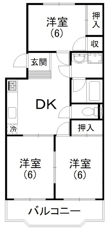 メゾンアスカ 302号室 間取り