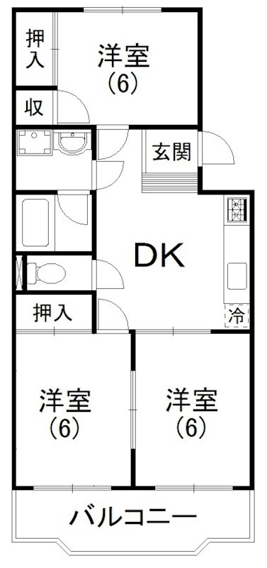 メゾンアスカ 301号室 間取り