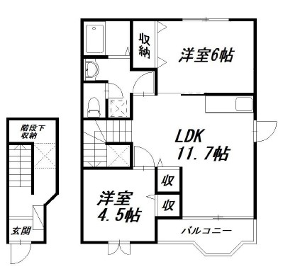 VILLA AMITY E 205号室 間取り