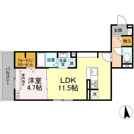 ニューヴィレッジⅡ 105号室 間取り