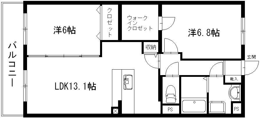 セラヴィー壱番館  302号室 間取り