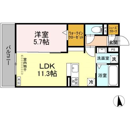 ニューヴィレッジⅡ 203号室 間取り