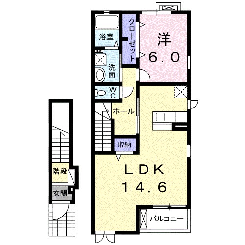 レジデンスＨＡＳＥＧＡＷＡ 205号室 間取り