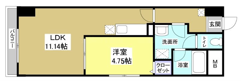 サウスコート 908号室 間取り