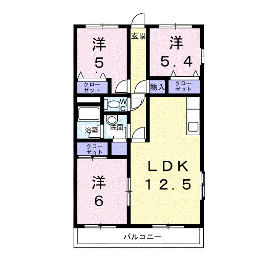 エステート領家 505号室 間取り