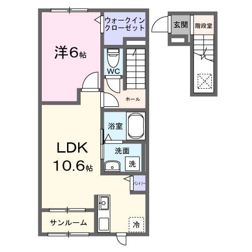 若林レジデンス 206号室 間取り
