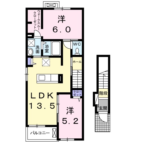 Ｋ’ｓ　ＨａｒｍｏｎｙⅠ 201号室 間取り