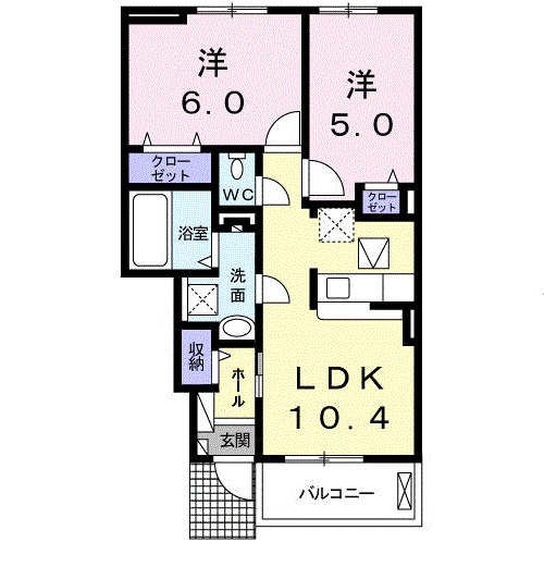 ヴィサーチ雅 102号室 間取り
