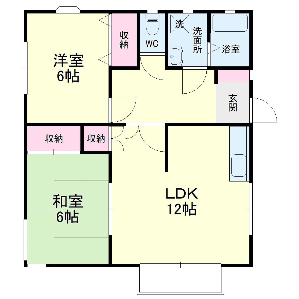 フラットサード C-2号室 間取り