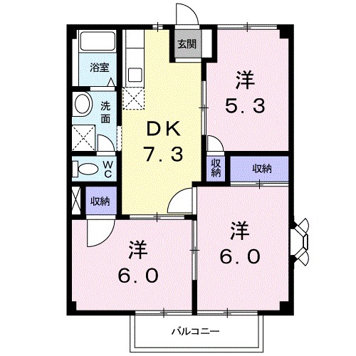 高台ビューハイツ 101号室 間取り