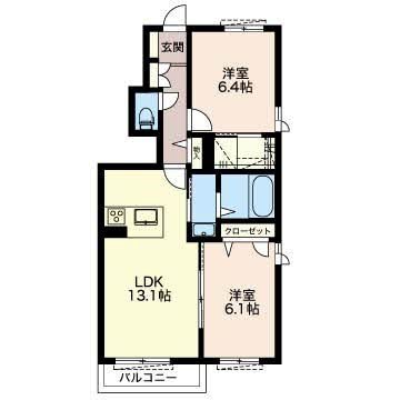 シュプリーム小松 101号室 間取り