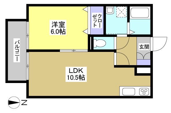 セントラルコート S 202号室 間取り
