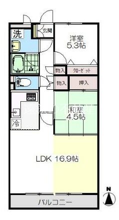 エキューズ磐田 413号室 間取り