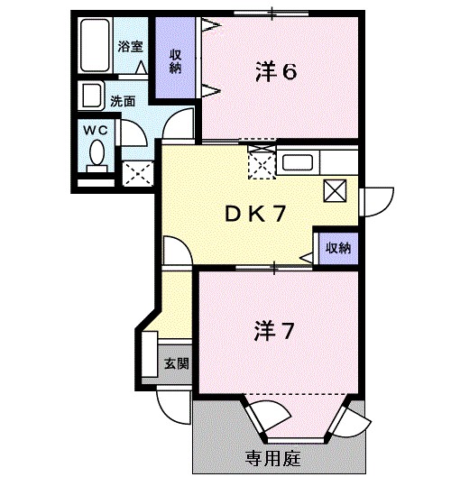 クィーンシャーロット 102号室 間取り