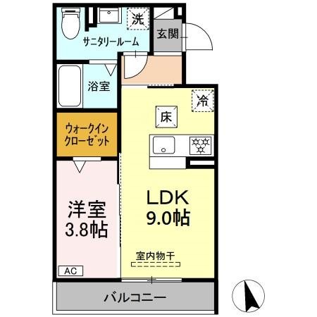 T-Success 102号室 間取り