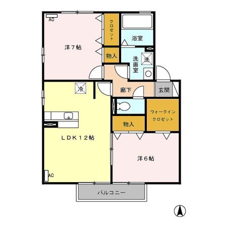 ツイトローネA 202号室 間取り