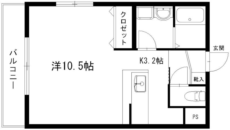 グランストーク篠ケ瀬 306号室 間取り